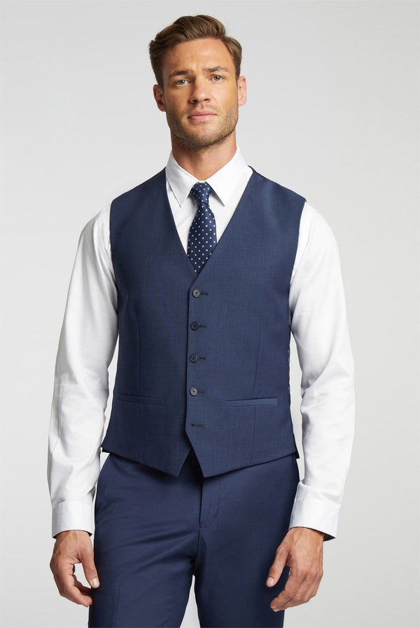 PANAMABW-Suits-PREMIUM BLUE PANAMA WAISTCOAT- Ted Baker Romania